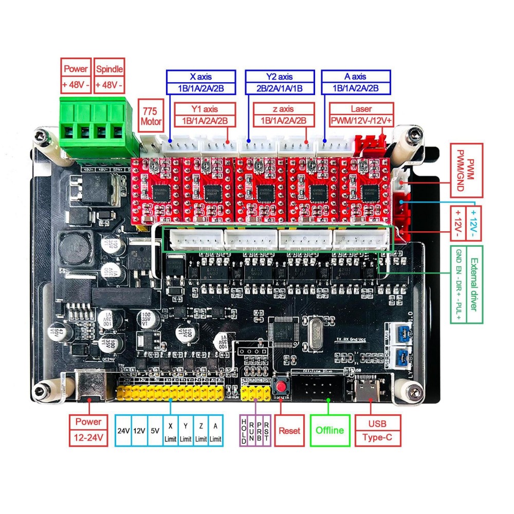 Grbl 4축 32비트 오프라인 제어 보드 40000m - Controller Grbl Board 리뷰 및 가격